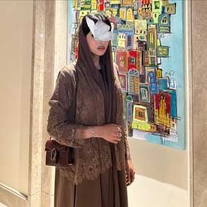 Nuova Collezione 2026: Elegante Abaya Aperta per Donne Musulmane, Cardigan Lungo in Stile Mediorientale, Moda Araba con Pieghe e Pizzo Floreale - Product Image 5