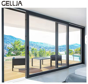 Porte <span class=keywords><strong>coulissante</strong></span> GELLJA à double vitrage avec cadre en aluminium thermolaqué au design moderne, <span class=keywords><strong>isolation</strong></span> thermique pour hôtel - Product Image 1