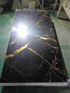 Panel de Pared de <span class=keywords><strong>PVC</strong></span> con Efecto Mármol UV de 1220*2440 mm, Láminas de <span class=keywords><strong>PVC</strong></span> Negro Oro, Mármol Sintético para Decoración de Interiores - Product Image 5