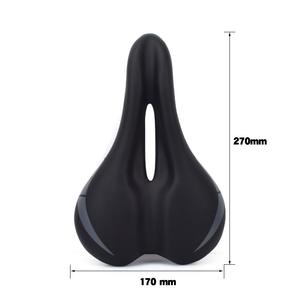 Selle de vélo de montagne confortable noire perforée pour adultes unisexes toutes saisons style simple - Product Image 5