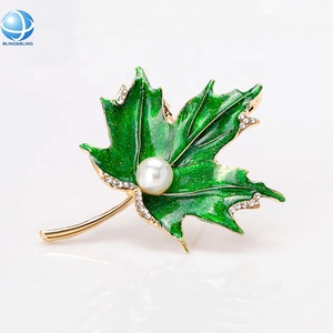 Handmade men ngọc trai dát <span class=keywords><strong>Maple</strong></span> Leaf Trâm kim loại hợp kim ve áo Pin cho unisex quần áo trang trí DIY phụ kiện trang sức quà tặng - Product Image 4
