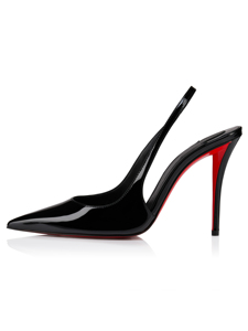 Chaussures à talons aiguilles en cuir verni <span class=keywords><strong>noir</strong></span> pour femmes, bout pointu, semelle rouge, de luxe, pour soirées et galas, vente en gros OEM ODM - Product Image 2