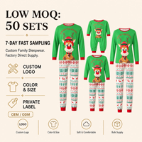 Pyjamas de vacances certifiés GOTS, ensemble de vêtements de nuit assortis pour la famille, ensemble de vêtements de détente en 2 pièces, maman et moi, vêtements de nuit personnalisés