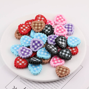 Cuentas sueltas acrílicas en forma de corazón, cuadros de doble cara para hacer joyas, accesorios DIY, color aleatorio - Product Image 4