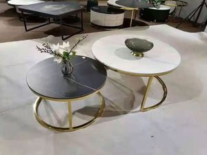 <span class=keywords><strong>Table</strong></span> basse de salon moderne de centre de thé de luxe <span class=keywords><strong>ronde</strong></span> nordique <span class=keywords><strong>Table</strong></span> basse <span class=keywords><strong>ronde</strong></span> en marbre avec dessus en marbre - Product Image 2