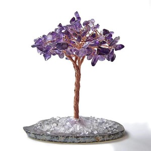 Natural <b>Crystal</b> Money <b>Tree</b> Figurine Handmade Feng Shui Business Gift Ornament - Product Image 1