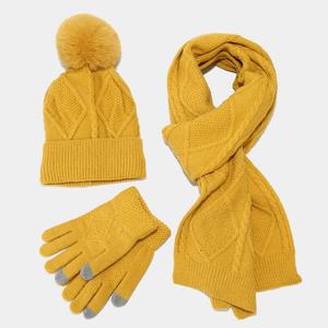 Mode femmes hiver chaud tricot <span class=keywords><strong>bonnet</strong></span> solide câble tricot avec <span class=keywords><strong>pompon</strong></span> boule de poils dames extérieur fausse <span class=keywords><strong>fourrure</strong></span> chapeau - Product Image 1