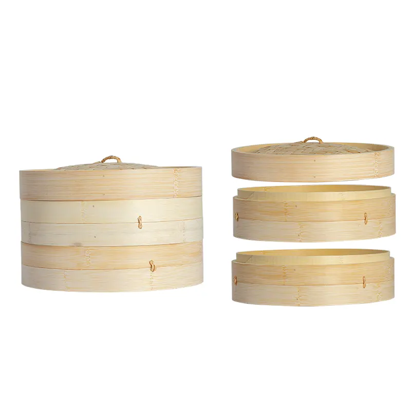 Hervidor de alimentos de bambú natural para el hogar, utensilio de cocina grande con protección ambiental, venta al por mayor