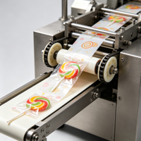 Automatische Horizontale Kissenverpackungsmaschine, Flowpacker für Lutscher-, Schokoladen- und Süßigkeitenverpackungen