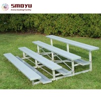 Bancs de stade modulaires en aluminium, 4 rangées, 28 sièges, résistants à la corrosion, robustes, pliables, portables, pour terrains de sport scolaires, 300