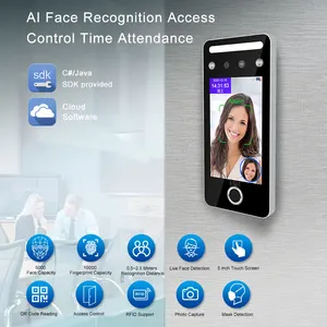 無料のSDKカードリーダーRFID指紋顔認識時間出席アクセス制御顔認識端末