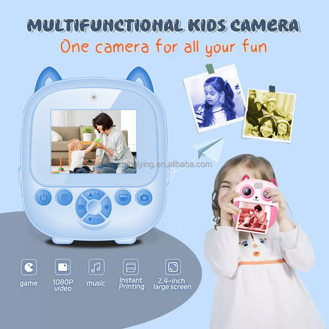 Children Camera for Photography Instant Kids Camera Dual Lens Mini Thermal Printer Instant Photo Camera