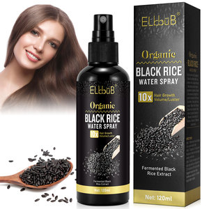 ELbbuB Castor Oil Ginger <strong>Organic</strong> Fermented 120ml Black Rice Water Biotin <strong>Spray</strong> Natural <strong>Hair</strong> Growth Serum for Woman - Product Image 1