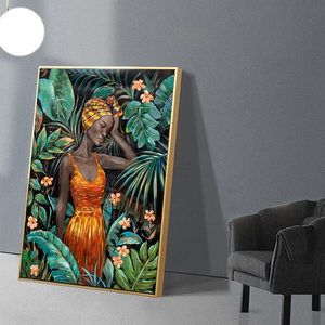 Cuadro de Iliadis, Paisaje en Acuarela, Pintura Abstracta sobre Lienzo, Arte Vintage, Póster de Mujer Africana Negra, Impresión HD, Tamaño Personalizado - Product Image 6