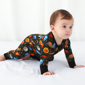 Custom Animal Print Bamboo <strong>Baby</strong> Pajamas Onesie <strong>Winter</strong> Organic Cotton Boy <strong>Clothes</strong> Wholesale Soft 2-Way Zipper <strong>Baby</strong> Rompers - Product Image 5