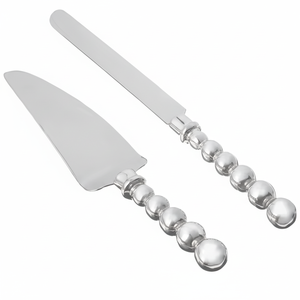 Design perlé et ensemble de serveur de gâteau en métal élégant avec poignée en perles de qualité supérieure - Product Image 1
