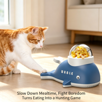 Distributeur interactif de friandises Whale, jouet d'entraînement et de distribution de friandises pour animaux de compagnie, presser pour libérer les friandises pour chats et chiens