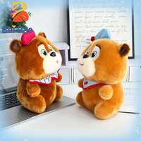 Peluche personnalisée, ours mignon, jouet en peluche, animal en peluche doux avec chapeau, ours en peluche de dessin animé personnalisable en stock pour cadeau d'enfant