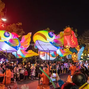 Outdoor Promotie Nacht Parade Show Led Verlichting Opblaasbare Vis Goudvis Voor Show Decoratie