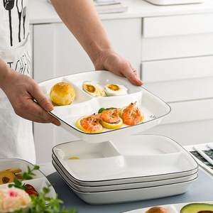 Vaisselle nordique pour une personne de 10 pouces, assiettes de contrôle des parties en céramique, assiette de plongée pour petit-déjeuner familial - Product Image 3