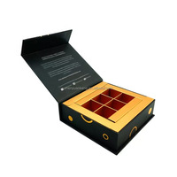 Boîte cadeau de luxe à fermeture magnétique avec compartiment séparateur, boîte d'emballage rigide en papier pour chocolat, biscuits, pain, aliments, logo personnalisé