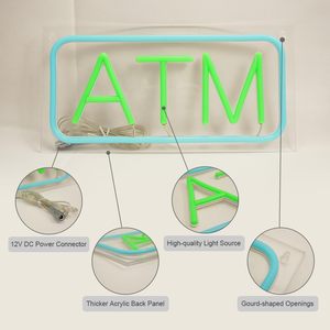 ATM Neon LED Bank Cash Machine Indoor Hanging <b>Sign</b> Night Street Indicator Ambient Light Glowing <b>Sign</b> Billboard Customizable - Product Image 3