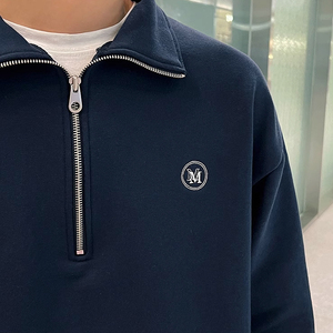 Sweat-shirt à col zippé en molleton, pull oversize à demi-zip, sweat à capuche pour homme avec logo personnalisé, sweat-shirt polaire imprimé en gros - Product Image 1