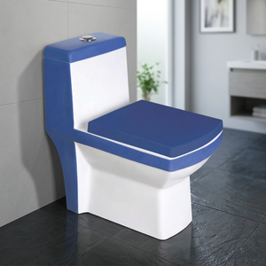 Orange Color Ceramic One Piece Water Closet Toilet <b>Floor</b> Mounted Commode With Seat Cover WC - Product Image 5