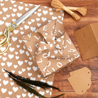 Papier Kraft jetable en pâte vierge enduit de silicone Jude Factory, 43*300 cm, pour emballage cadeau de la Saint-Valentin, vente en gros