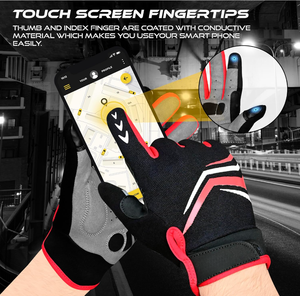Gants <span class=keywords><strong>de</strong></span> cyclisme OEM à doigts entiers, antidérapants, absorbant les chocs, compatibles écran tactile, unisexes, respirants, séchage rapide, pour gym, <span class=keywords><strong>BMX</strong></span>/MTB, <span class=keywords><strong>course</strong></span> sur route - Product Image 4
