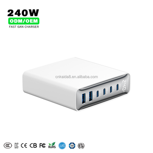 <span class=keywords><strong>Chargeur</strong></span> 240W 6 ports Hub de suralimentation 6 ports Station d'alimentation à charge rapide 100W Max Vente en gros d'usine pour ordinateurs portables Ipone15/16 <span class=keywords><strong>huawei</strong></span> - Product Image 1