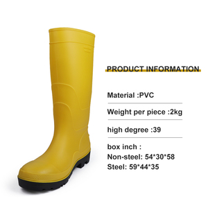 Bottes de pluie en PVC chaussures de travail de sécurité à bout en acier imperméables anti-dérapant résistant aux alcalis acides à l'huile pour la construction industrielle - Product Image 2