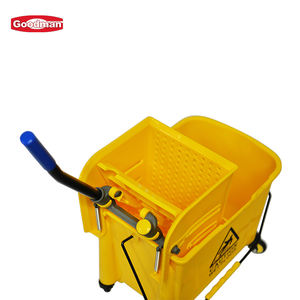 Carro de fregona de plástico con escurridor, resistente, comercial, con cubo de >30L, ecológico, para hoteles, restaurantes y limpieza - Product Image 4