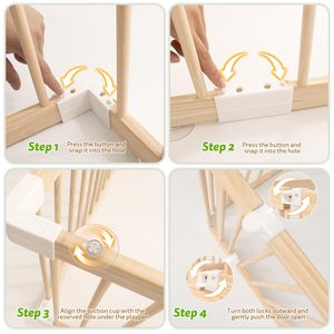 Bán Buôn Hot Bán Có Thể Gập Lại An Toàn Có Thể Gập Lại Bằng Gỗ Bé Playpen Giường Cũi Trẻ Em Trong Nhà Bé Hàng Rào Sân Chơi Giá Rẻ Toddler Chơi Bút - Product Image 2