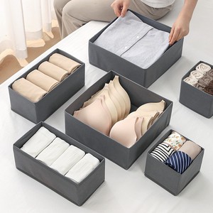 Clothing Organizer <b>Storage</b> <b>Box</b> Rectangle Gray Non Woven Fabric 3 Piece Set 6 Piece Set <b>Drawer</b> Type Wardrobe Foldable - Product Image 3