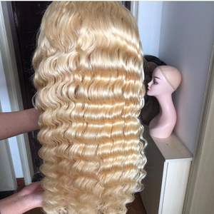 Perruque en cheveux humains longs, lisses, sans colle, pour Lace Front, couleur <span class=keywords><strong>orange</strong></span>, cheveux vierges Remy brésiliens, avec mèches, densité 180% - Product Image 3