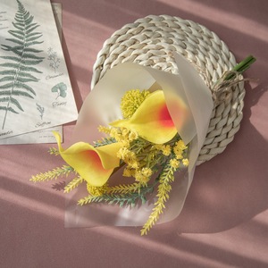 Bouquet de fleurs artificielles CallaFloral, lys jaunes, pour décoration de maison et de mariage CF01099 - Product Image 1