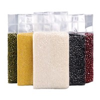 Sac durable pour briques de riz sous vide, emballage transparent pour aliments pour bébés multi-céréales, sac accordéon en LLDPE/PE/Nylon thermoscellable