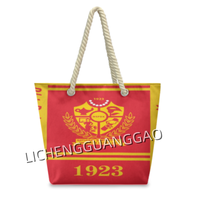 Sac fourre-tout en toile personnalisé OES Sororities, imprimé, avec poignées en corde épaisse, sac à main pour le shopping, sac fourre-tout quotidien pour femmes