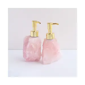 Wholesale Semi Precious Stone Craft Rose Quartz Soap Dispenser Pump Bottles