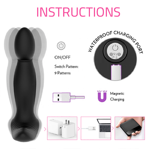 Masajeador de próstata con control remoto inalámbrico para hombre, juguete <span class=keywords><strong>Anal</strong></span> vibratorio masculino de 9 velocidades, tapón de botones para el punto G, estimulador Sm Gay - Product Image 3