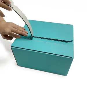 Mạnh mẽ hộp lưu trữ có thể gập lại bao bì carton sóng tùy chỉnh đóng cửa tự dính dây kéo hộp bưu phẩm