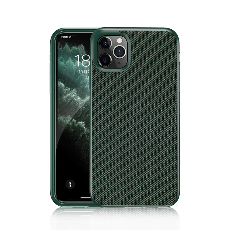 Patent product Textured Cases for iphone 115.8 /6.1/6.5 inch Nylon Fiber Mobile Phone Back Cover Case shell