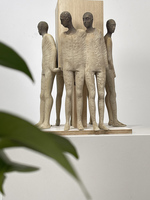 Sculpture en bois massif Art Déco, sculptures artisanales en bois, statue humaine gravée, artisanat en bois pour la décoration de la maison, salon