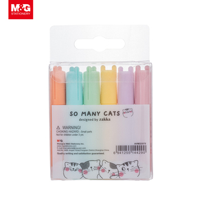 Marcadores Fluorescentes Perfumados M&G Serie So Many Cats, Mini, Rosa, Amarillo, Azul, Morado, Verde, Naranja, 6 Colores - Product Image 5