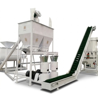 Chaîne de production entièrement automatique de granulés de bois, moteur haute productivité 380V/220V, faible effort manuel, réduction des erreurs humaines