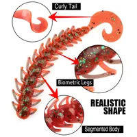 Leurre souple Spinpoler Centipede 11,5 cm, réaliste, multi-jambes, queue courbée, leurre nageur, ver artificiel pour poissons prédateurs : brochet, brochet blanc, bar, brochet d'eau douce