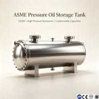 Réservoir de stockage d'huile sous pression ASME en acier inoxydable SS304 1000L-50000L, fabricant de réservoirs de stockage de carburant chimique et de diesel en acier inoxydable SS304 certifié CE ISO