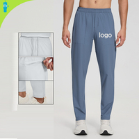 Pantalon décontracté pour homme, taille haute, coupe ajustée, respirant, amincissant, pour le sport et les trajets quotidiens, anti-transpiration, tissé, couleur unie