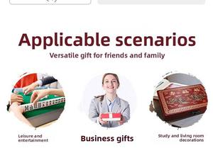 Jeu de Mahjong chinois vintage avec étui en cuir, 144 tuiles + dés et guide en anglais, cadeau idéal pour les amis étrangers - Product Image 5